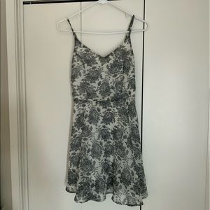 ANGL Floral Black & White Mini Dress